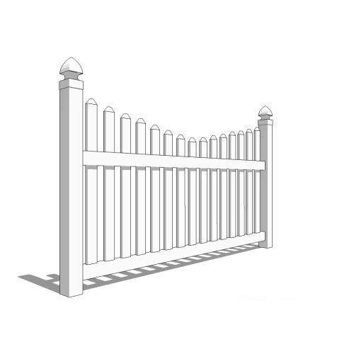 CAD Drawings BIM Models CertainTeed Fence, Rail and Deck Systems Rothbury Concave Vinyl Fencing